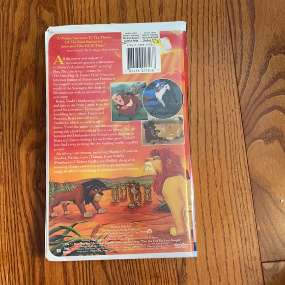 Disney original VHS The Lionel King 2 - Picture 2 of 5